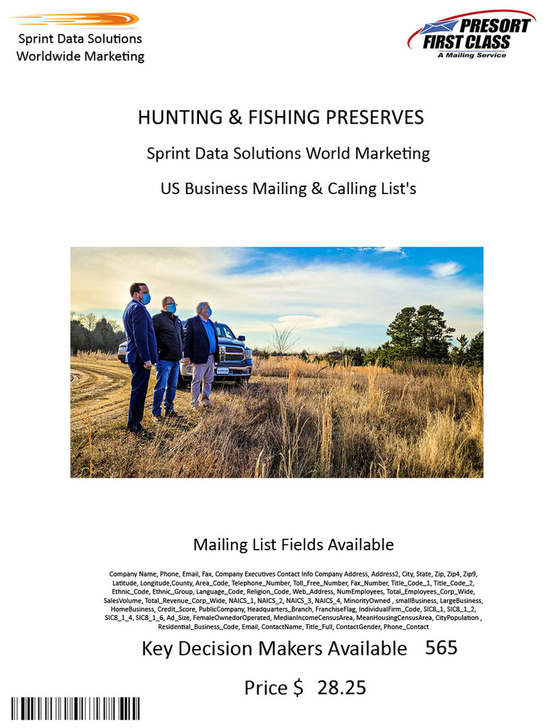 HUNTING & FISHING PRESERVES