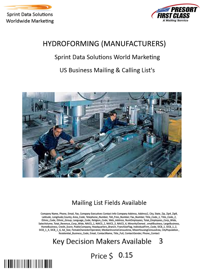 HYDROFORMING (MANUFACTURERS)