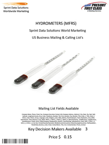 HYDROMETERS (MFRS)