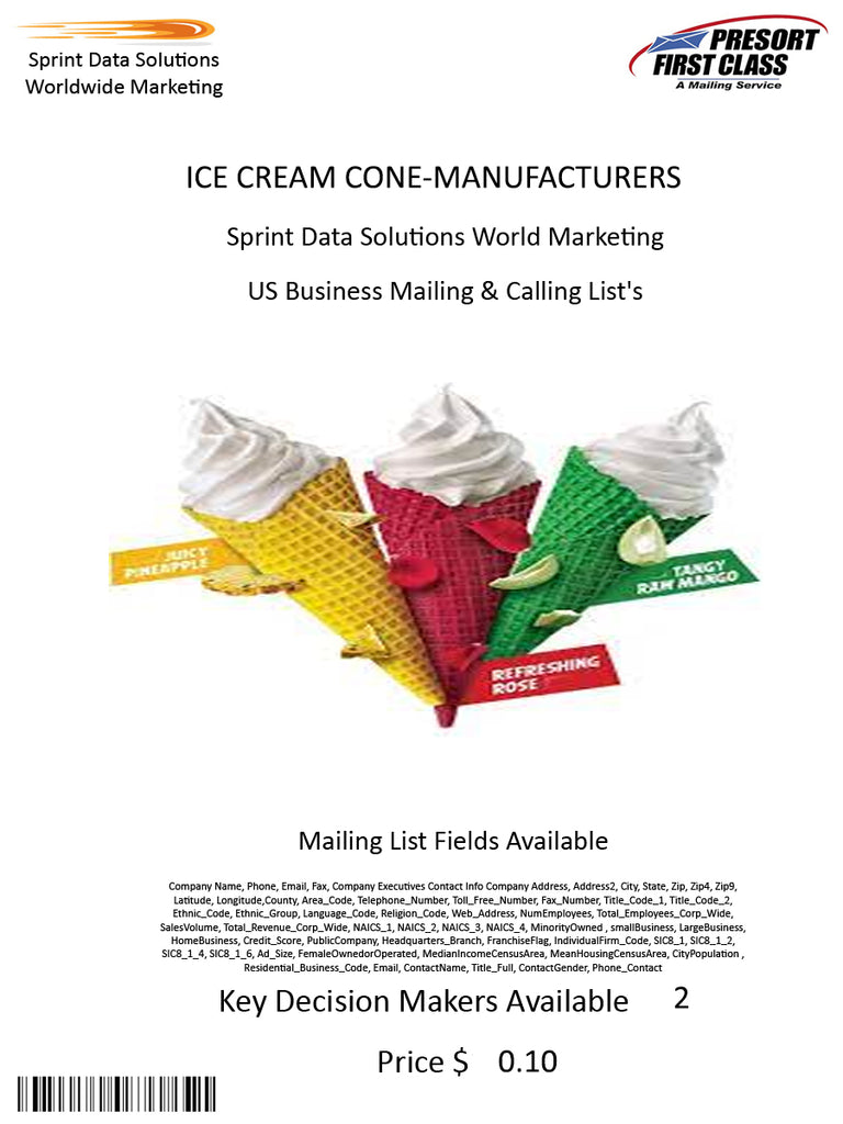 ICE CREAM CONE-MANUFACTURERS