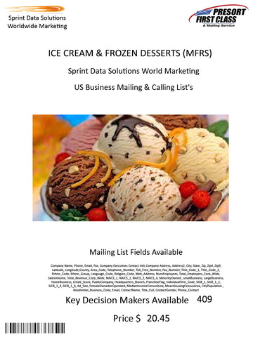 ICE CREAM & FROZEN DESSERTS (MFRS)