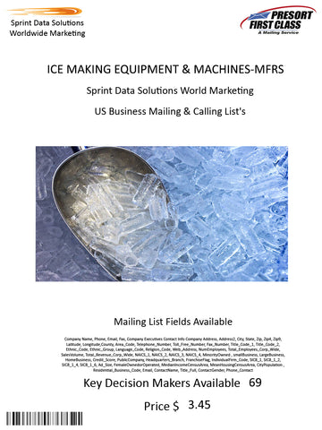 ICE MAKING EQUIPMENT & MACHINES-MFRS