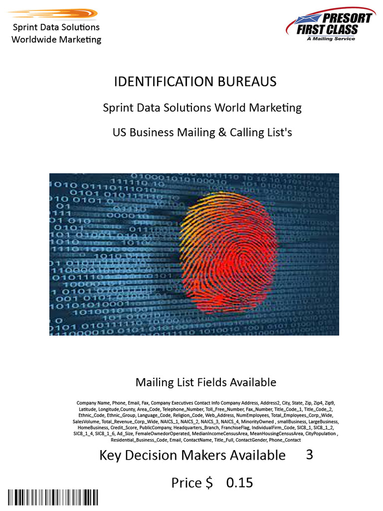 IDENTIFICATION BUREAUS