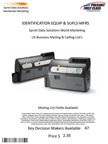 IDENTIFICATION EQUIP & SUPLS-MFRS