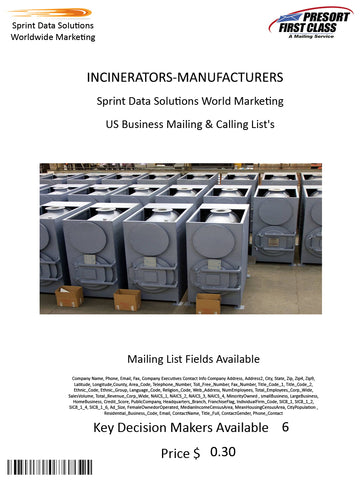 INCINERATORS-MANUFACTURERS