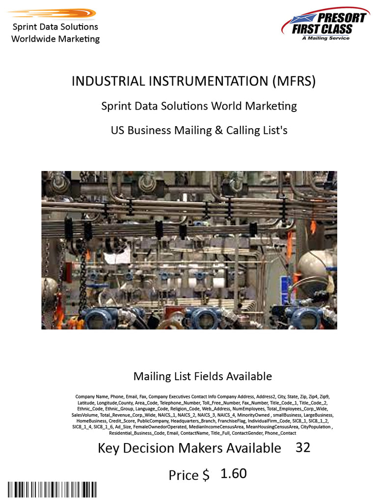 INDUSTRIAL INSTRUMENTATION (MFRS)