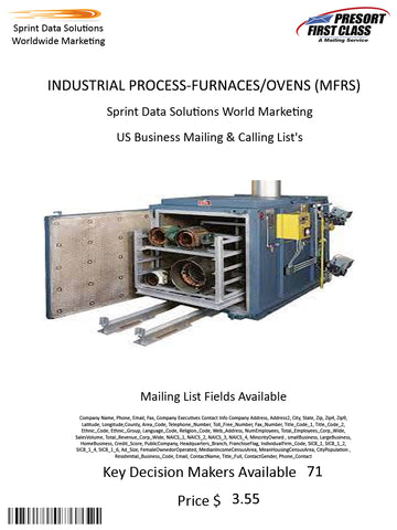 INDUSTRIAL PROCESS-FURNACES/OVENS (MFRS)