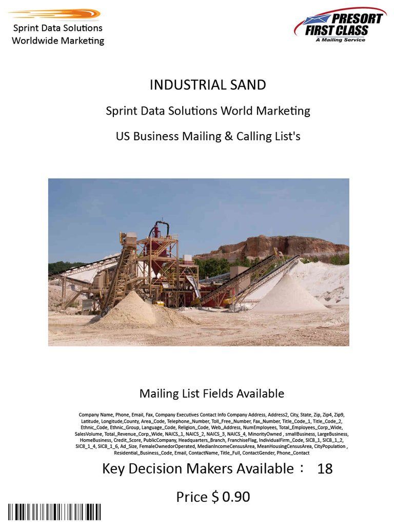 INDUSTRIAL SAND