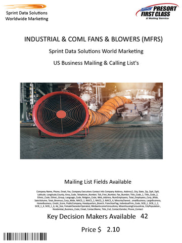 INDUSTRIAL & COML FANS & BLOWERS (MFRS)