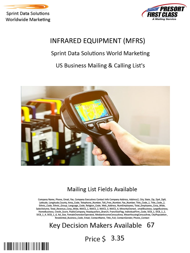 INFRARED EQUIPMENT (MFRS)