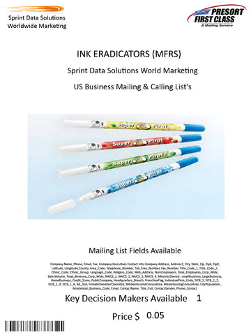 INK ERADICATORS (MFRS)