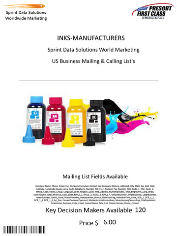 INKS-MANUFACTURERS