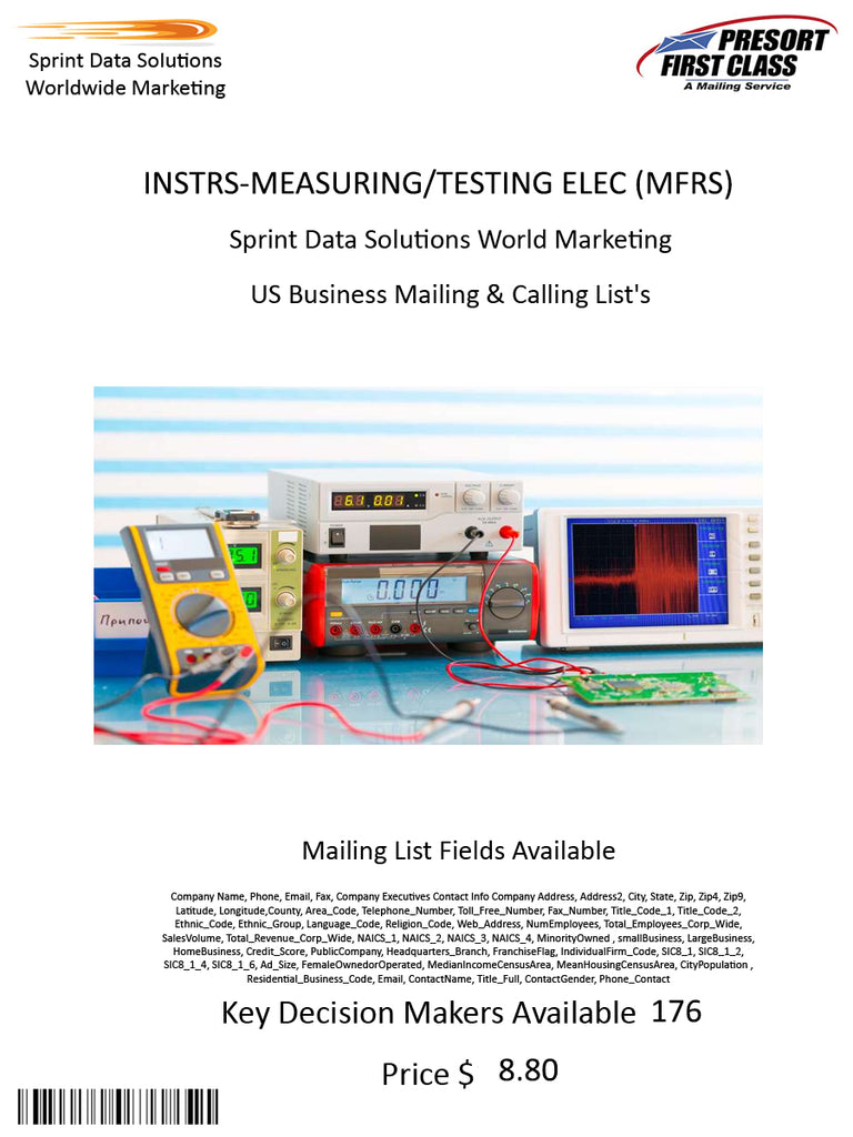 INSTRS-MEASURING/TESTING ELEC (MFRS)