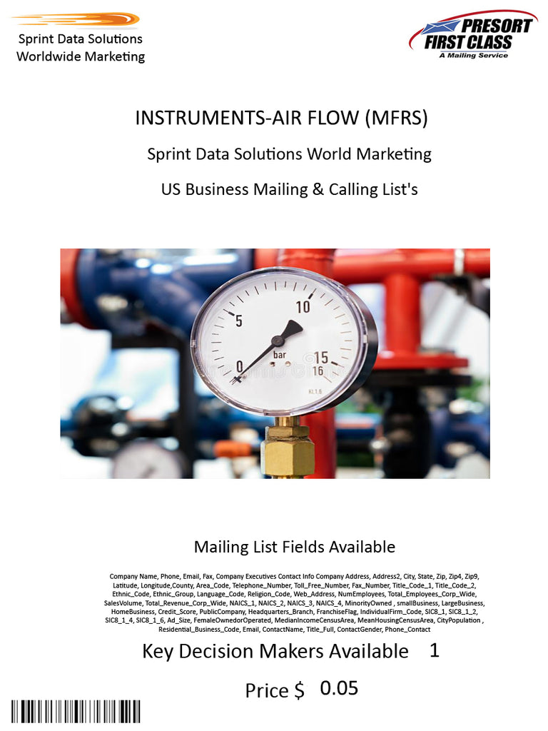 INSTRUMENTS-AIR FLOW (MFRS)