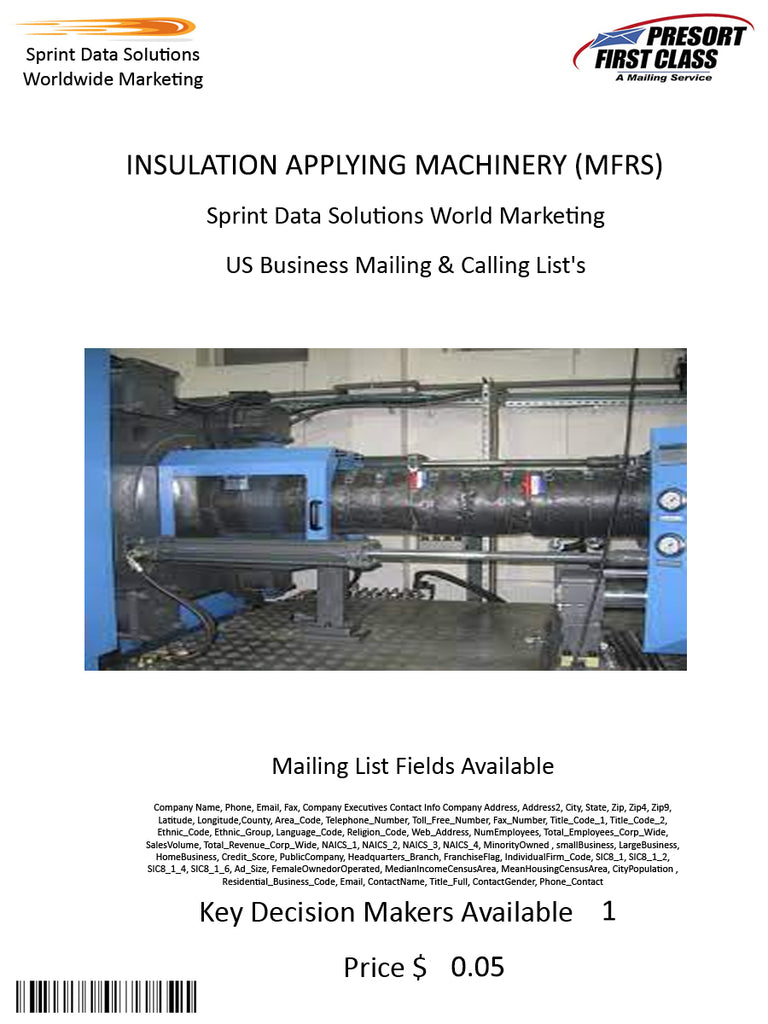 INSULATION APPLYING MACHINERY (MFRS)