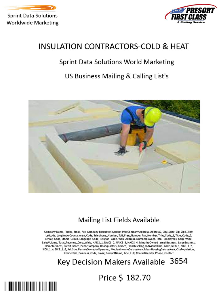 INSULATION CONTRACTORS-COLD & HEAT