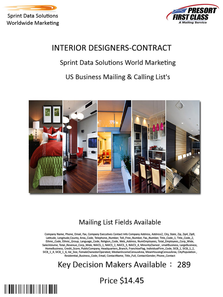 INTERIOR DESIGNERS-CONTRACT