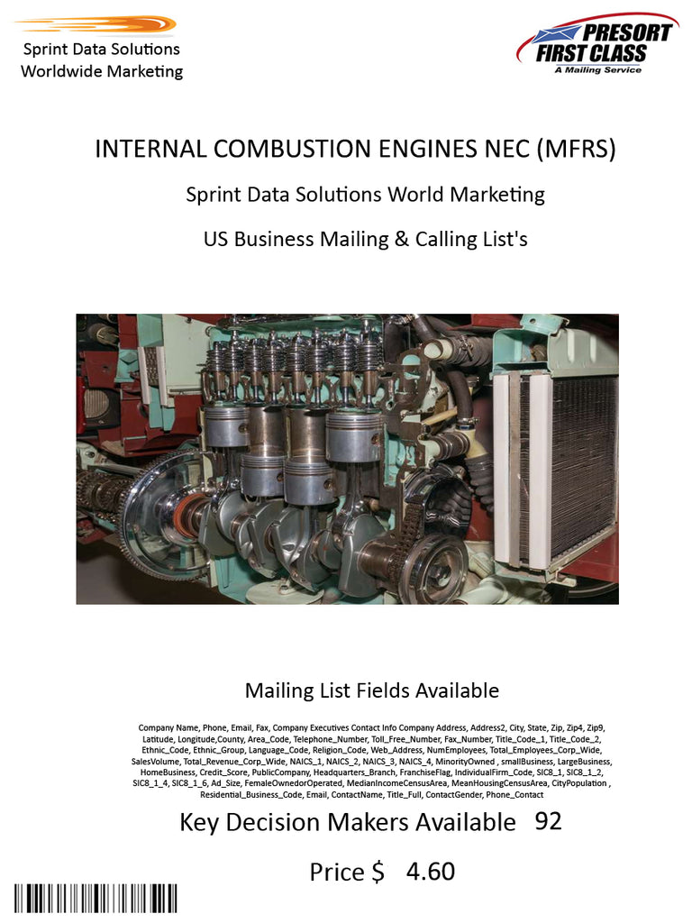 INTERNAL COMBUSTION ENGINES NEC (MFRS)