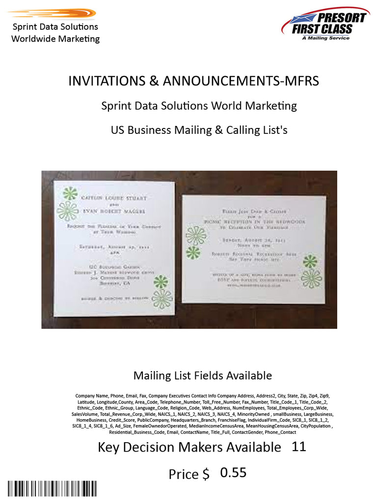 INVITATIONS & ANNOUNCEMENTS-MFRS