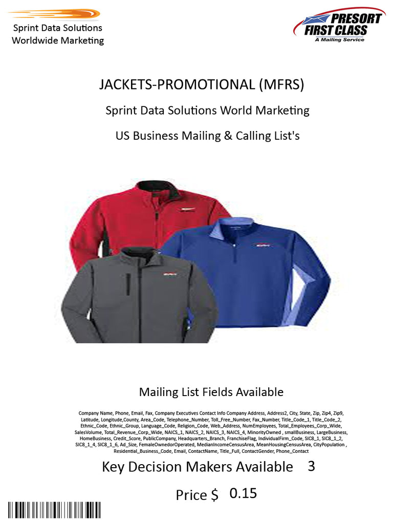 JACKETS-PROMOTIONAL (MFRS)