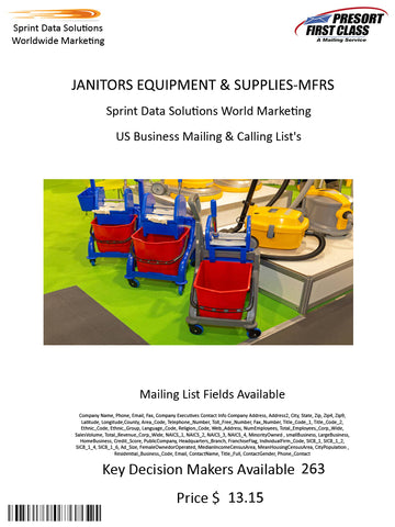 JANITORS EQUIPMENT & SUPPLIES-MFRS