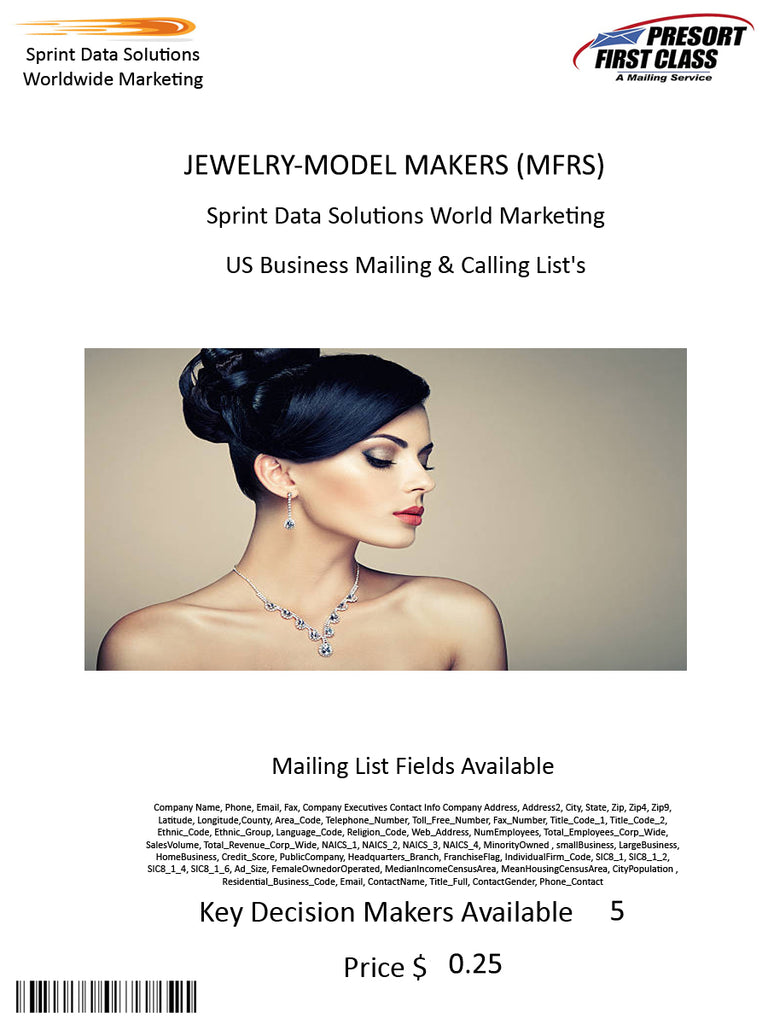 JEWELRY-MODEL MAKERS (MFRS)