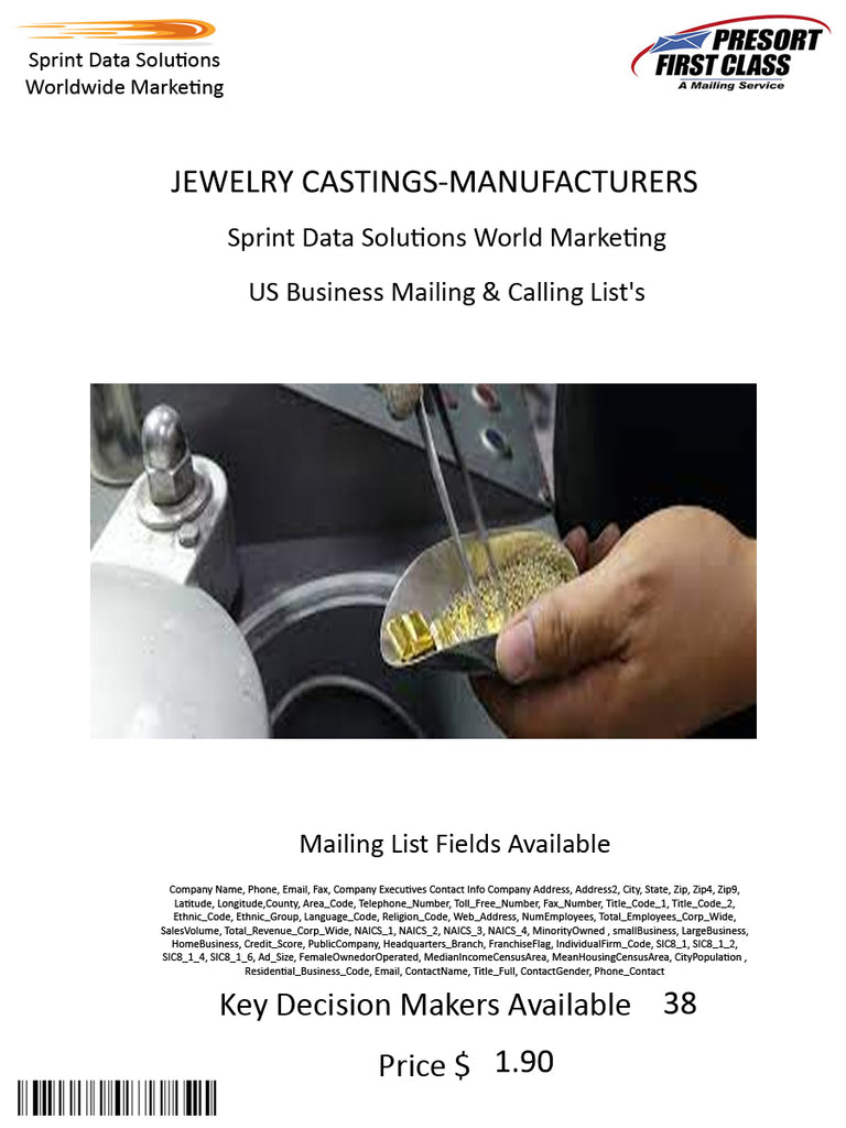 JEWELRY CASTINGS-MANUFACTURERS