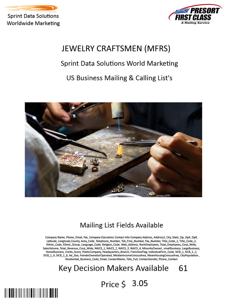 JEWELRY CRAFTSMEN (MFRS)