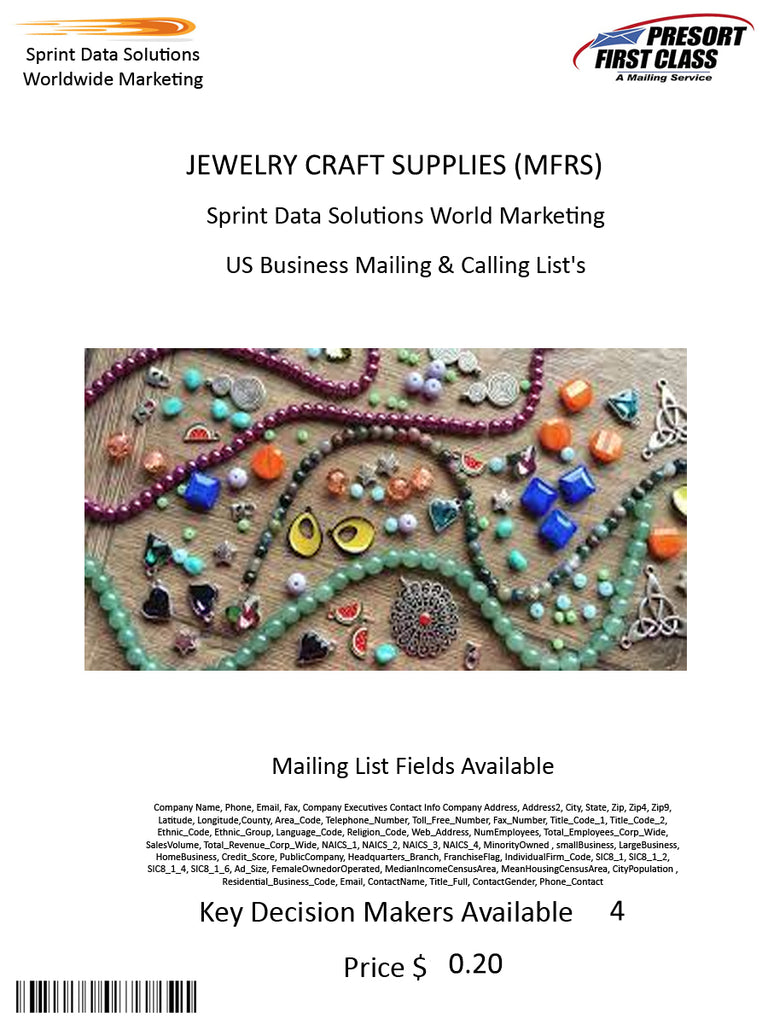 JEWELRY CRAFT SUPPLIES (MFRS)