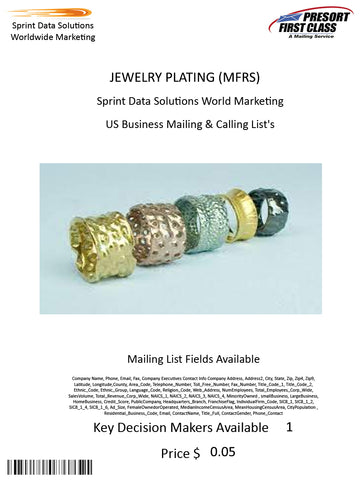 JEWELRY PLATING (MFRS)