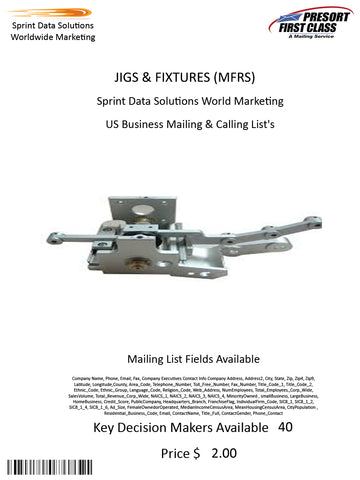 JIGS & FIXTURES (MFRS)