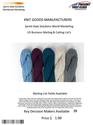 KNIT GOODS-MANUFACTURERS