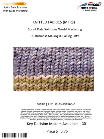 KNITTED FABRICS (MFRS)