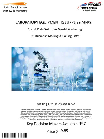 LABORATORY EQUIPMENT & SUPPLIES-MFRS