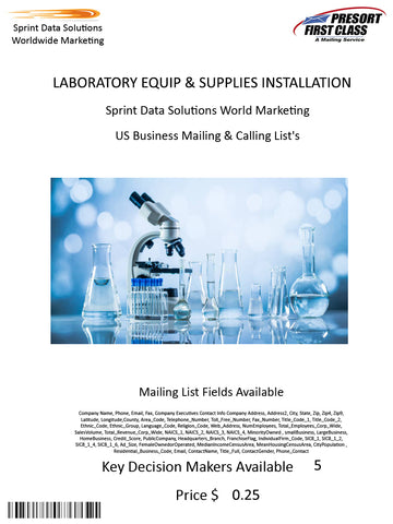 LABORATORY EQUIP & SUPPLIES INSTALLATION