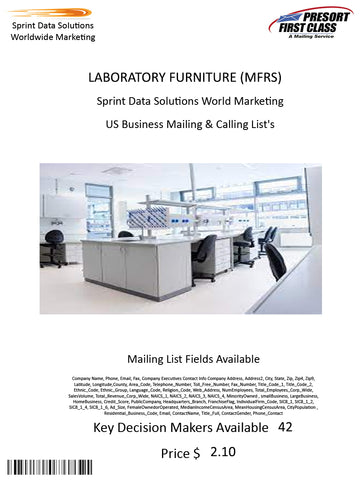 LABORATORY FURNITURE (MFRS)