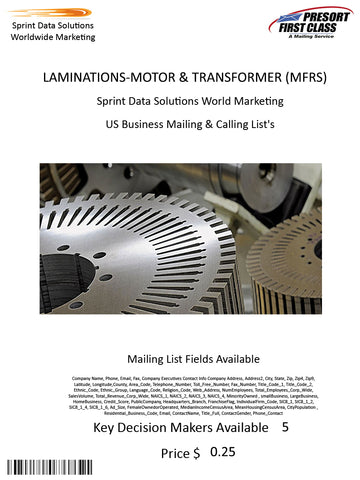 LAMINATIONS-MOTOR & TRANSFORMER (MFRS)