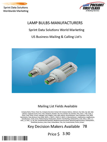 LAMP BULBS-MANUFACTURERS