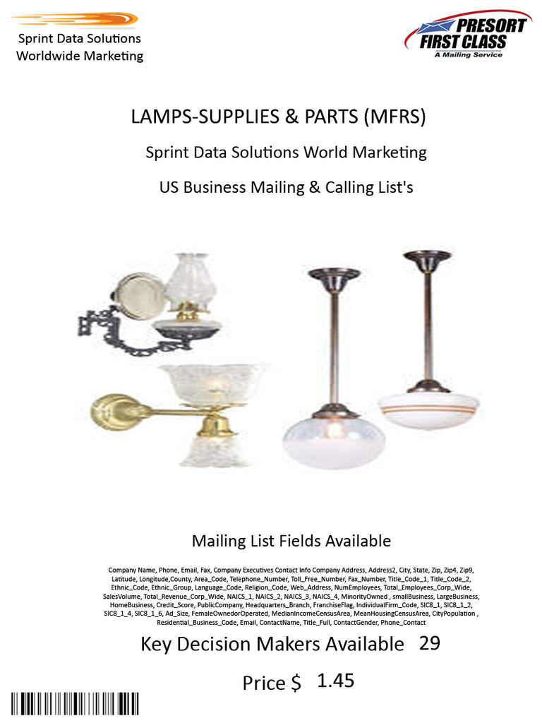 LAMPS-SUPPLIES & PARTS (MFRS)