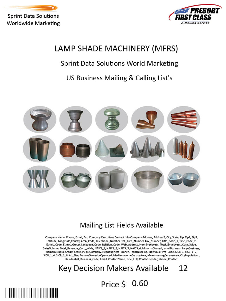 LAMP SHADE MACHINERY (MFRS)