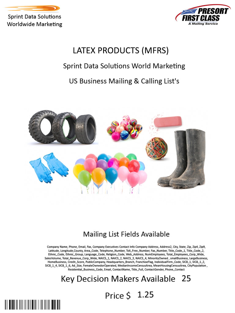 LATEX PRODUCTS (MFRS)