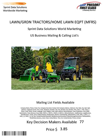 LAWN/GRDN TRACTORS/HOME LAWN EQPT (MFRS)