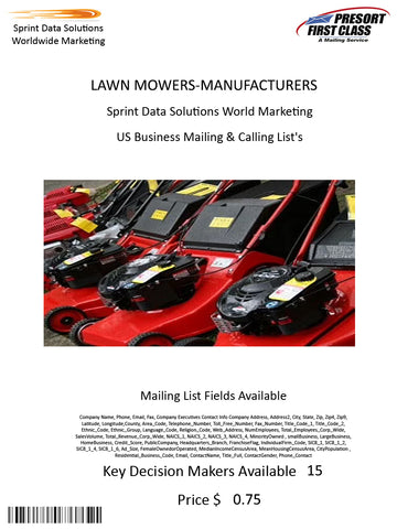 LAWN MOWERS-MANUFACTURERS