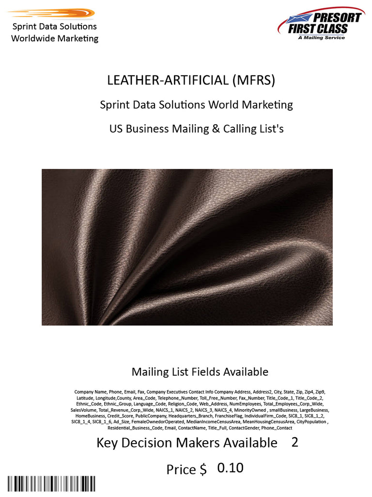 LEATHER-ARTIFICIAL (MFRS)