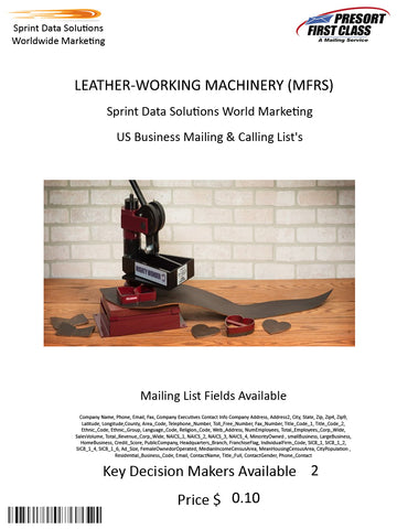 LEATHER-WORKING MACHINERY (MFRS)