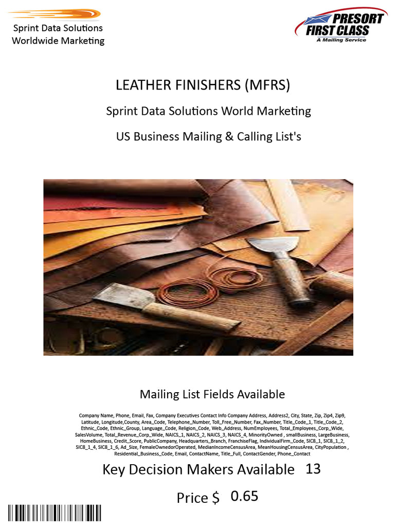 LEATHER FINISHERS (MFRS)