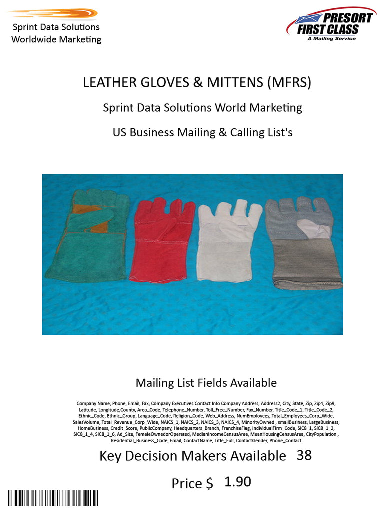 LEATHER GLOVES & MITTENS (MFRS)