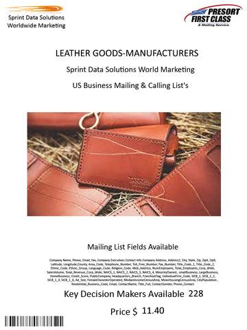 LEATHER GOODS-MANUFACTURERS