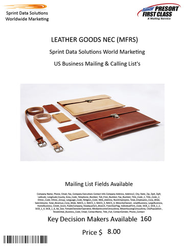 LEATHER GOODS NEC (MFRS)