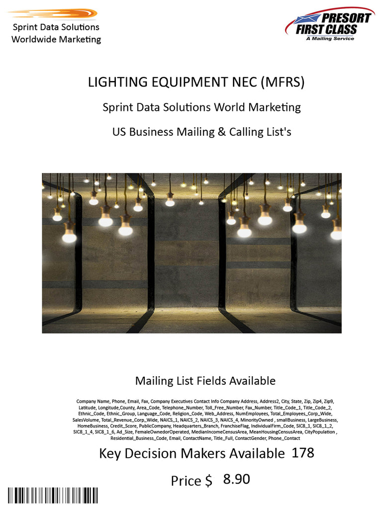 LIGHTING EQUIPMENT NEC (MFRS)